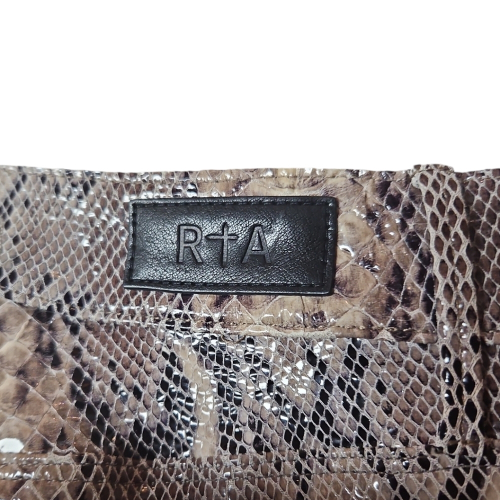 Rta | Madrid Python Embossed Lambskin Leather Pan… - image 5